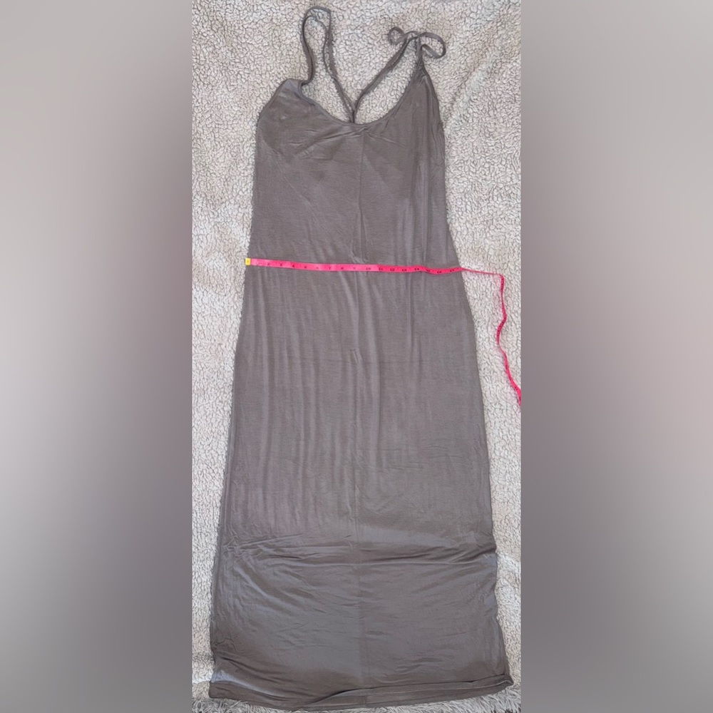 Victoria's Secret Lightweight Stretchy Gray Strappy Back Maxi Dress